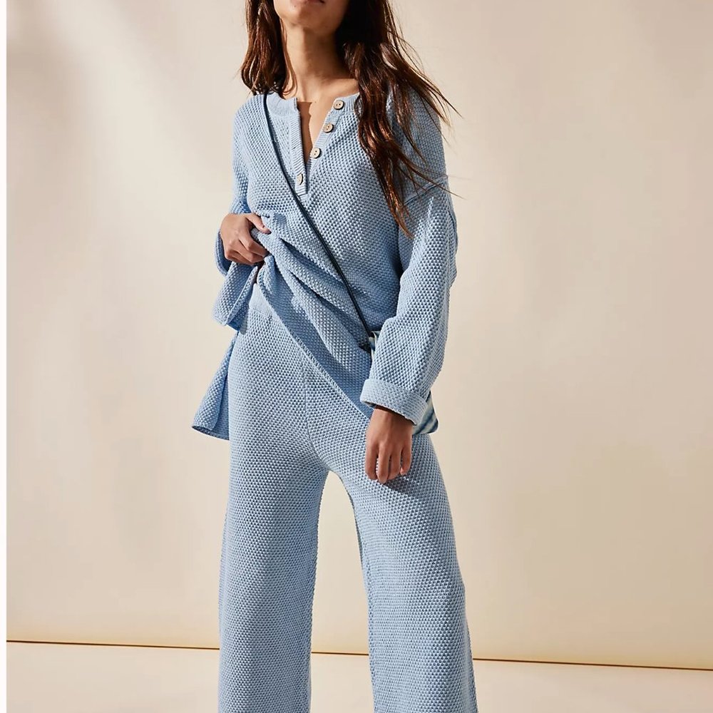 Free People Hailee Sweater Set - Soft Heather Blue